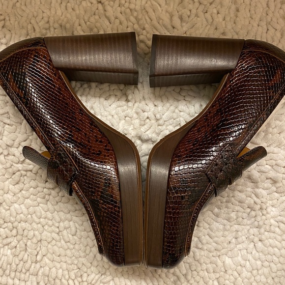 Sezane Jessie Loafer brown python size 41 or 10 Taylor Swift platform leather. - Picture 9 of 9